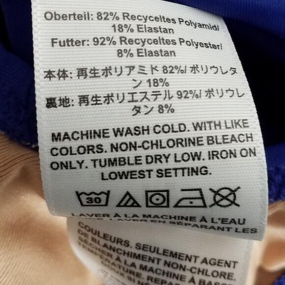 J Crew Scoopneck Heritage Bikini Top Blue XS NWT - Picture 5 of 6